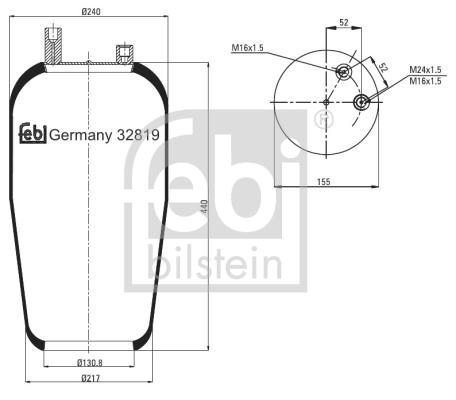 Пневморесори FB 32819 для MERCEDES-BENZ ACTROS MP2 / MP3 2653 L